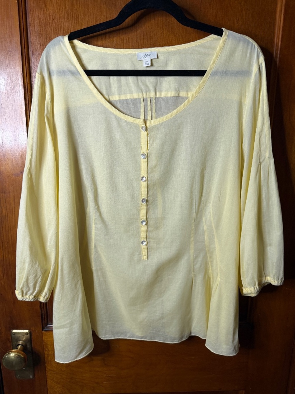 J JILL YELLOW COTTON TOP - XL